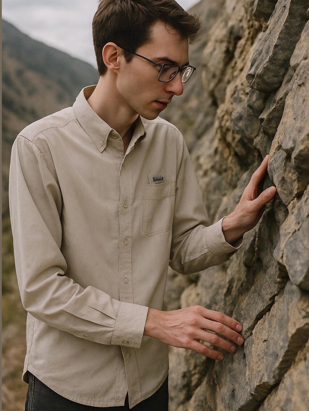 Columbia Men's Beige Button-Down Shirt Hiking Activewear Sun Protection Gorpcore